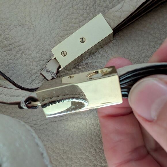 Kate Spade Light Gray Leather Shoulder Bag - Picture 2 of 5